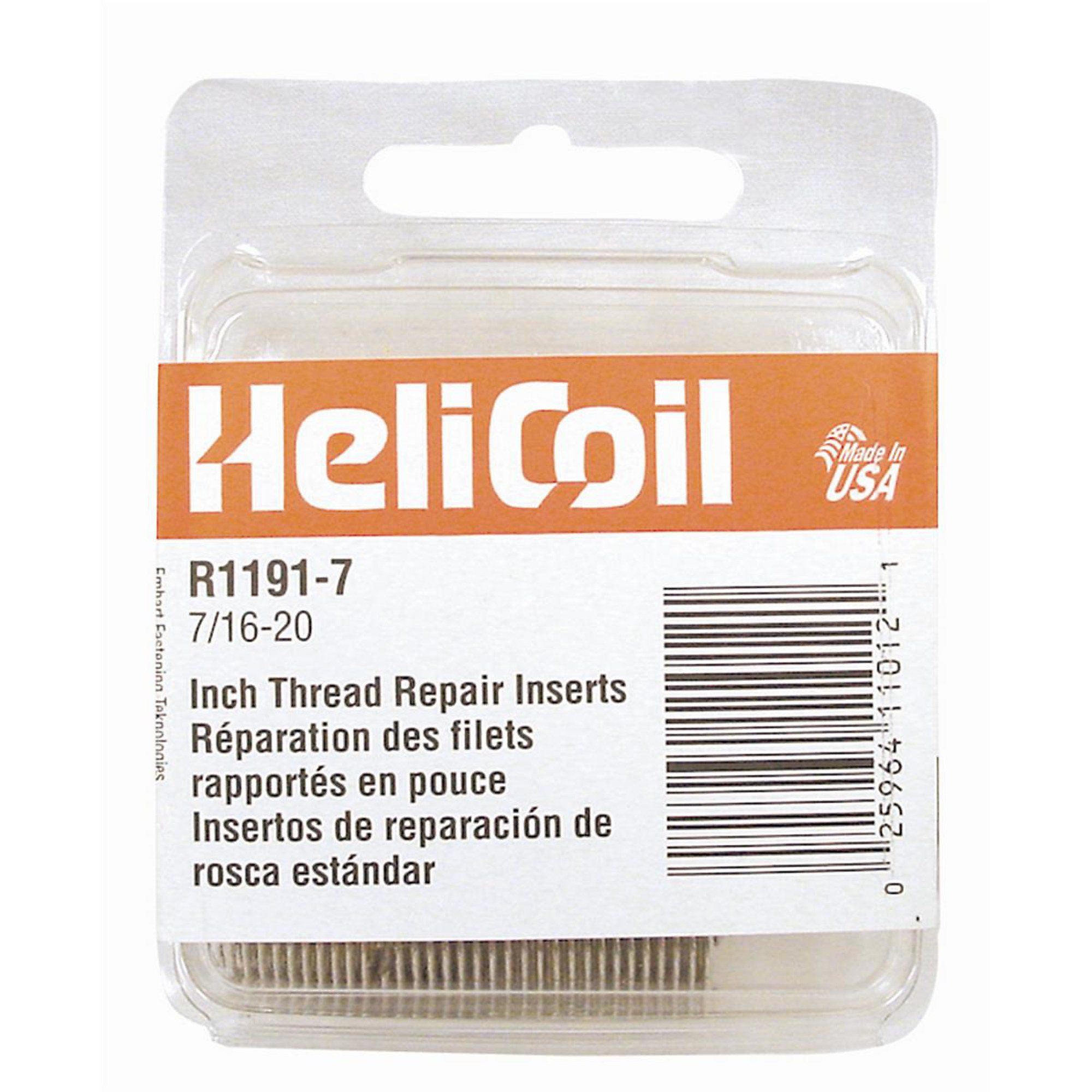Helicoil Insert — 7/16-20, Metric, 6 Pcs, Model# HELR1191-7
